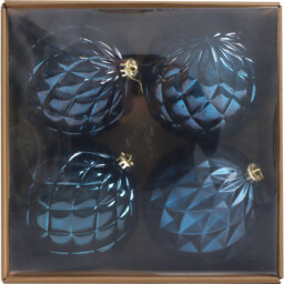 Set of 4 Textured Baubles Navy - Angel Whispers - Wilko - thumbnail 6