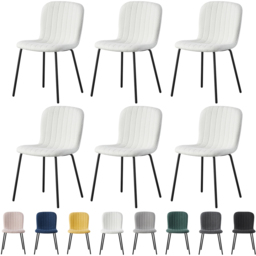 Bella Set of 6 Beige Teddy Faux Fur Stitched Design Dining Chairs - MCC - Wilko - thumbnail 7