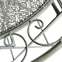 GlamHaus Monaco 2 Seater Garden Bistro Set Antique Grey - Wilko - thumbnail 6