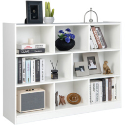 Costway 8 Shelf White Floor Standing Open Bookshelf - Size: 3 Shelf - Wilko - thumbnail 3