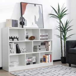Costway 8 Shelf White Floor Standing Open Bookshelf - Size: 3 Shelf - Wilko - thumbnail 4