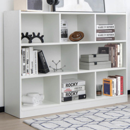 Costway 8 Shelf White Floor Standing Open Bookshelf - Size: 3 Shelf - Wilko - thumbnail 1