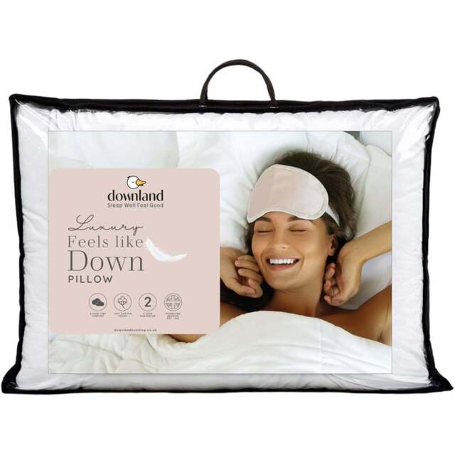 Downland White Luxury Feels Like Down Cotton Pillow - Size: Single - Wilko
