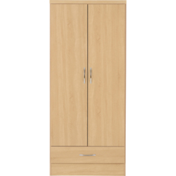 Seconique Nevada 2 Door Single Drawer Sonoma Oak Effect Wardrobe - Size: 2 Door, Single Drawer - Brown - Wilko - thumbnail 4