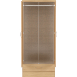Seconique Nevada 2 Door Single Drawer Sonoma Oak Effect Wardrobe - Size: 2 Door, Single Drawer - Brown - Wilko - thumbnail 5