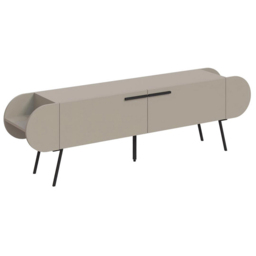 FWStyle Capsule 2 Door 2 Shelf Sandstone TV Unit Stand - Size: 57.5 x 195 x 37.4cm - Cream - Wilko - thumbnail 3