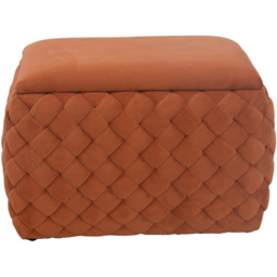 Artemis Home Plumeo Orange Velvet Storage Ottoman - Size: 45 x 65 x 43cm - Wilko - thumbnail 5