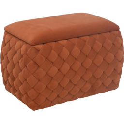 Artemis Home Plumeo Orange Velvet Storage Ottoman - Size: 45 x 65 x 43cm - Wilko - thumbnail 4