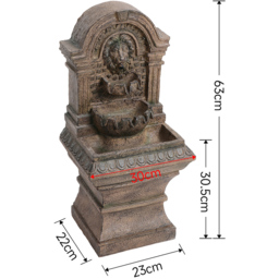 Living and Home Solar Powered European Style Outdoor Waterfall Fountain - Size: 63 x 30 x 30cm - Brown - Wilko - thumbnail 7