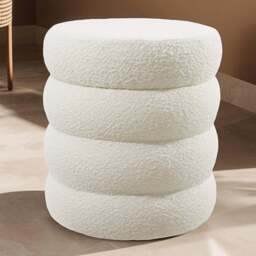 Tectake Altu Cream White Stool with Padded Seat - Size: 47 x 42 x 42cm - Wilko