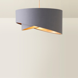 ValueLights Trekan 2 Layer Grey with Metallic Copper Inner Pendant Lamp Shade 40cm - Size: 40 x 20 x 40cm - Wilko - thumbnail 6