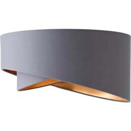 ValueLights Trekan 2 Layer Grey with Metallic Copper Inner Pendant Lamp Shade 40cm - Size: 40 x 20 x 40cm - Wilko - thumbnail 1