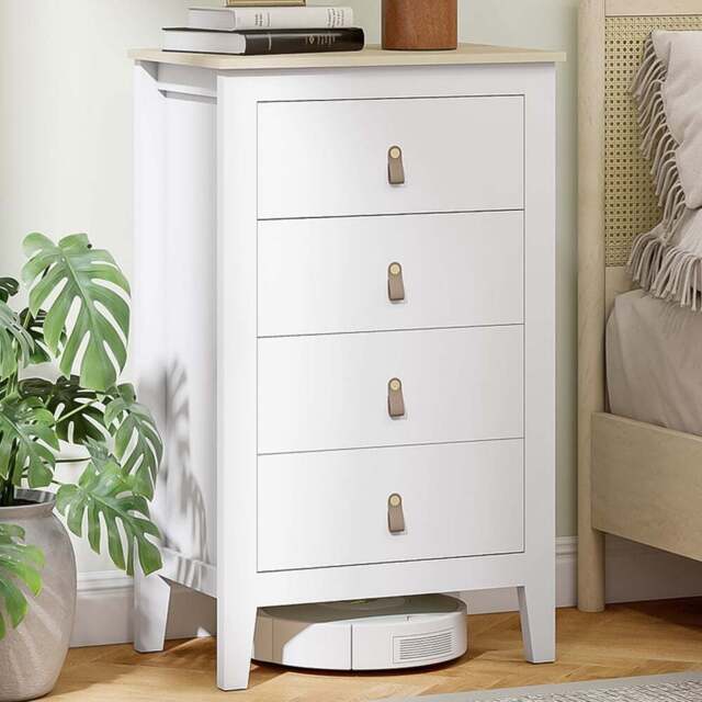 HOMCOM 4 Drawer White Bedroom Chest of Drawers - Wilko - image 1