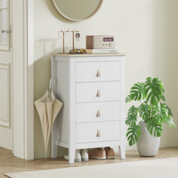 HOMCOM 4 Drawer White Bedroom Chest of Drawers - Wilko - thumbnail 4