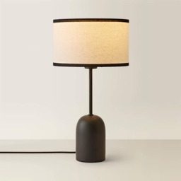 ValueLights Kaiden Black Trim Linen Shade Dome Table Lamp - Size: 47 x 25 x 25cm - Wilko - thumbnail 4