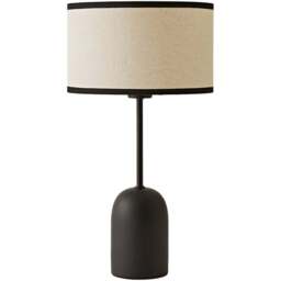 ValueLights Kaiden Black Trim Linen Shade Dome Table Lamp - Size: 47 x 25 x 25cm - Wilko - thumbnail 1
