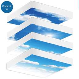 ENER-J 40W SKY LED 3D Effect Ceiling Panel 600 x 600mm 4 Pack - Size: 62.5 x 3 x 3cm - White - Wilko