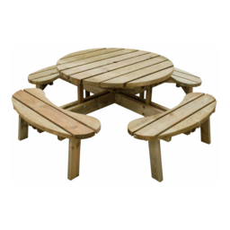 Forest Garden Circular Picnic Table - Brown - Wilko - thumbnail 3