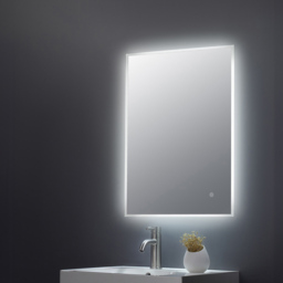 nuie Ambient LED Touch Sensor Mirror 700 x 500mm - Size: 700 x 500 x 30mm - Silver - Wilko - thumbnail 3