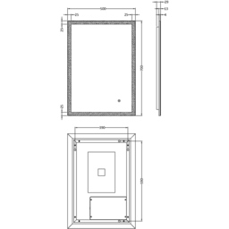 nuie Ambient LED Touch Sensor Mirror 700 x 500mm - Size: 700 x 500 x 30mm - Silver - Wilko - thumbnail 4