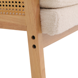 Living and Home Teddy Fleece Cushion Modern Rattan Armchair - Size: Single - White - Wilko - thumbnail 7