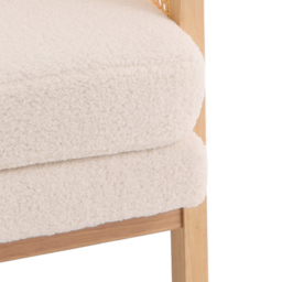 Living and Home Teddy Fleece Cushion Modern Rattan Armchair - Size: Single - White - Wilko - thumbnail 5