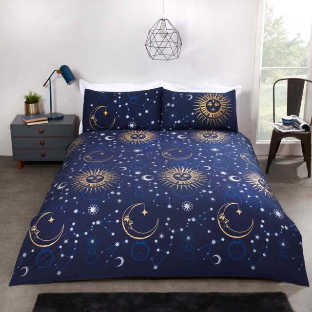 Rapport Home Celestial King Size Navy Duvet Set - Blue - Wilko - image 1