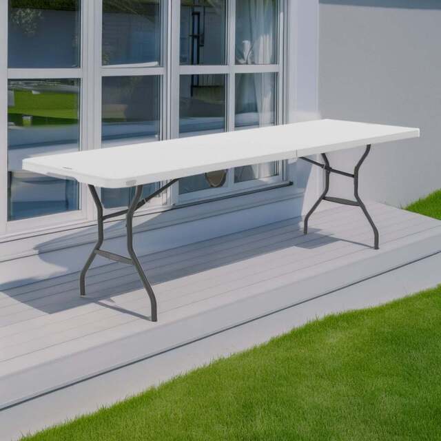 Lifetime Products Fold In Half Light Commercial Table - Size: 73.7 x 244.7 x 76.2cm - White - Wilko - image 1