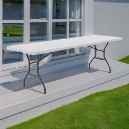 Lifetime Products Fold In Half Light Commercial Table - Size: 73.7 x 244.7 x 76.2cm - White - Wilko