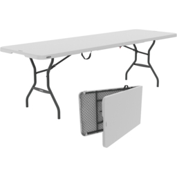 Lifetime Products Fold In Half Light Commercial Table - Size: 73.7 x 244.7 x 76.2cm - White - Wilko - thumbnail 3