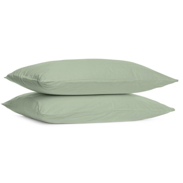Pack of 2 Polycotton Oxford Pillowcases - Sage - My - Wilko - image 1