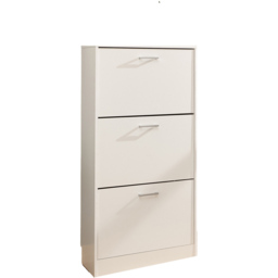 GFW Stirling 3 Tier White Shoe Cabinet - Size: 24 x 60 x 117cm - Wilko - thumbnail 3