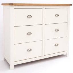 Cabinet Bits Lovere 6 Drawer White Chrome Cup Handle Chest of Drawers - Wilko - thumbnail 4
