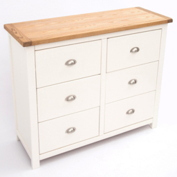 Cabinet Bits Lovere 6 Drawer White Chrome Cup Handle Chest of Drawers - Wilko - thumbnail 5