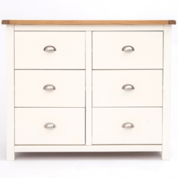 Cabinet Bits Lovere 6 Drawer White Chrome Cup Handle Chest of Drawers - Wilko - thumbnail 3