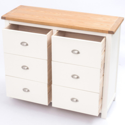 Cabinet Bits Lovere 6 Drawer White Chrome Cup Handle Chest of Drawers - Wilko - thumbnail 6