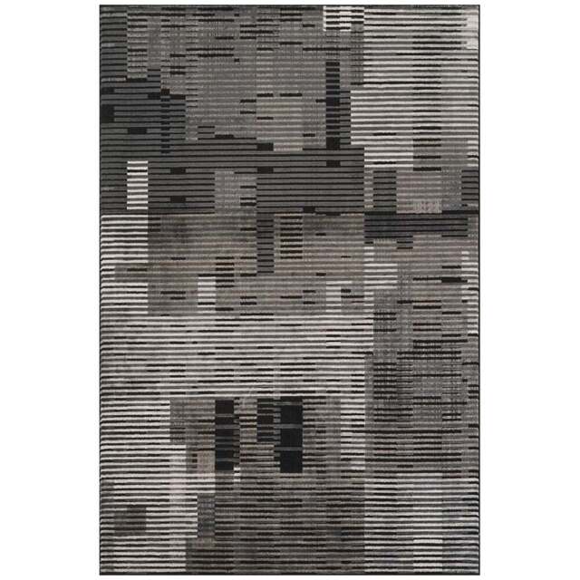 Mayfair Living Room Area Rug Metallic Sheen Contemporary Modern Matrix Design - Dark Grey 200x290 cm - Size: 290 x 200 x 0.7cm - Desire Rugs - Wilko - image 1