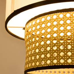 Living and Home White Fabric Shade Rattan Woven Pendant Light - Size: 45 x 30 x 30cm - Multi - Wilko - thumbnail 7