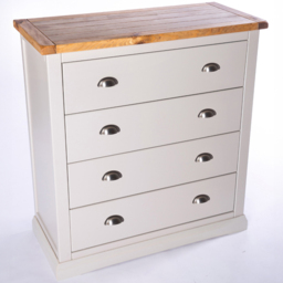 Loreo 4 Drawer Light Grey Chest of Drawers with Chrome Cup Handles - Wilko - thumbnail 5
