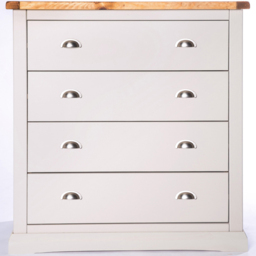 Loreo 4 Drawer Light Grey Chest of Drawers with Chrome Cup Handles - Wilko - thumbnail 4