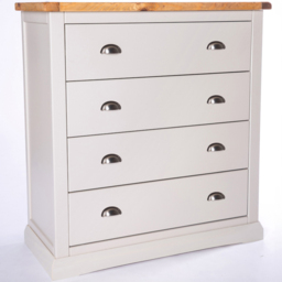Loreo 4 Drawer Light Grey Chest of Drawers with Chrome Cup Handles - Wilko - thumbnail 3