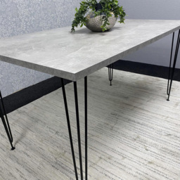 Kosy Koala 4 Seater Rectangular Dining Table with Hairpin Legs Light Stone Grey - Multi - Wilko - thumbnail 5