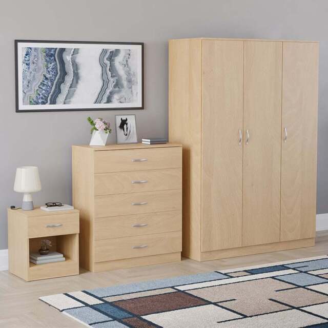Vida Designs Riano Pine 3 Piece Bedroom Furniture Set - Wilko - image 1