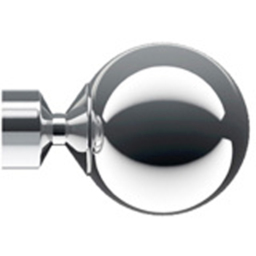 New Edge Blinds 240cm Fixed Length Chrome Eyelet Metal Curtain Pole Set with Met Ball Finial - Wilko - thumbnail 3