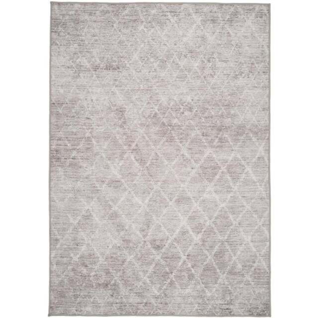 Kukoon Distressed Geometric Trellis Beige Grey Washable Rug 240 x 330cm - Wilko - image 1