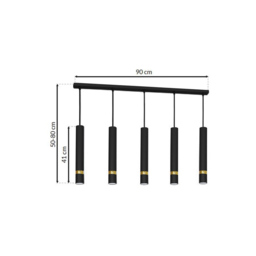 Milagro Joker Black Pendant Lamp 230V - Size: 6 x 90 x 80cm - Wilko - thumbnail 7
