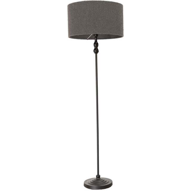 ValueLights Maggie Charcoal Boucle Shade Black Metal Candlestick Floor Lamp - Size: 151 x 45 x 45cm - Wilko - image 1