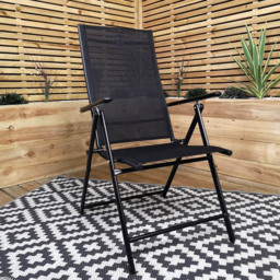Samuel Alexander Black Reclining Folding Chair - Size: 1 Seater - Wilko - thumbnail 1