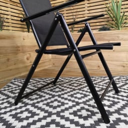 Samuel Alexander Black Reclining Folding Chair - Size: 1 Seater - Wilko - thumbnail 5