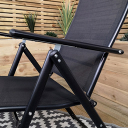 Samuel Alexander Black Reclining Folding Chair - Size: 1 Seater - Wilko - thumbnail 6